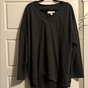 Grey V-Neck Women's Sweater